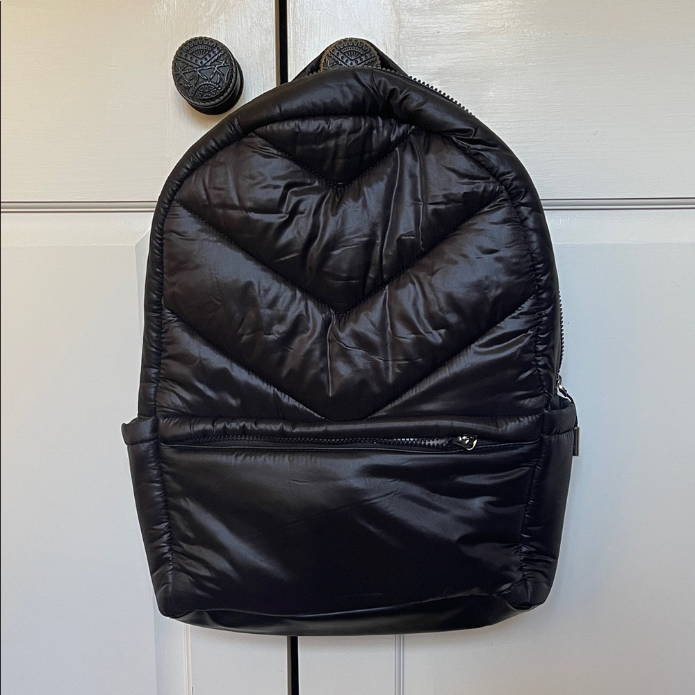 Athleta Black Puffer Laptop Backpack